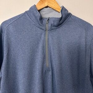 MAELREG Shirt Mens XL Blue Heathered Performance 1/4 Zip Pullover Golf Active